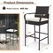 Patio PE Rattan Barstool Set with Armrests and Removable Seat Cushions Ideal for Outdoor Use